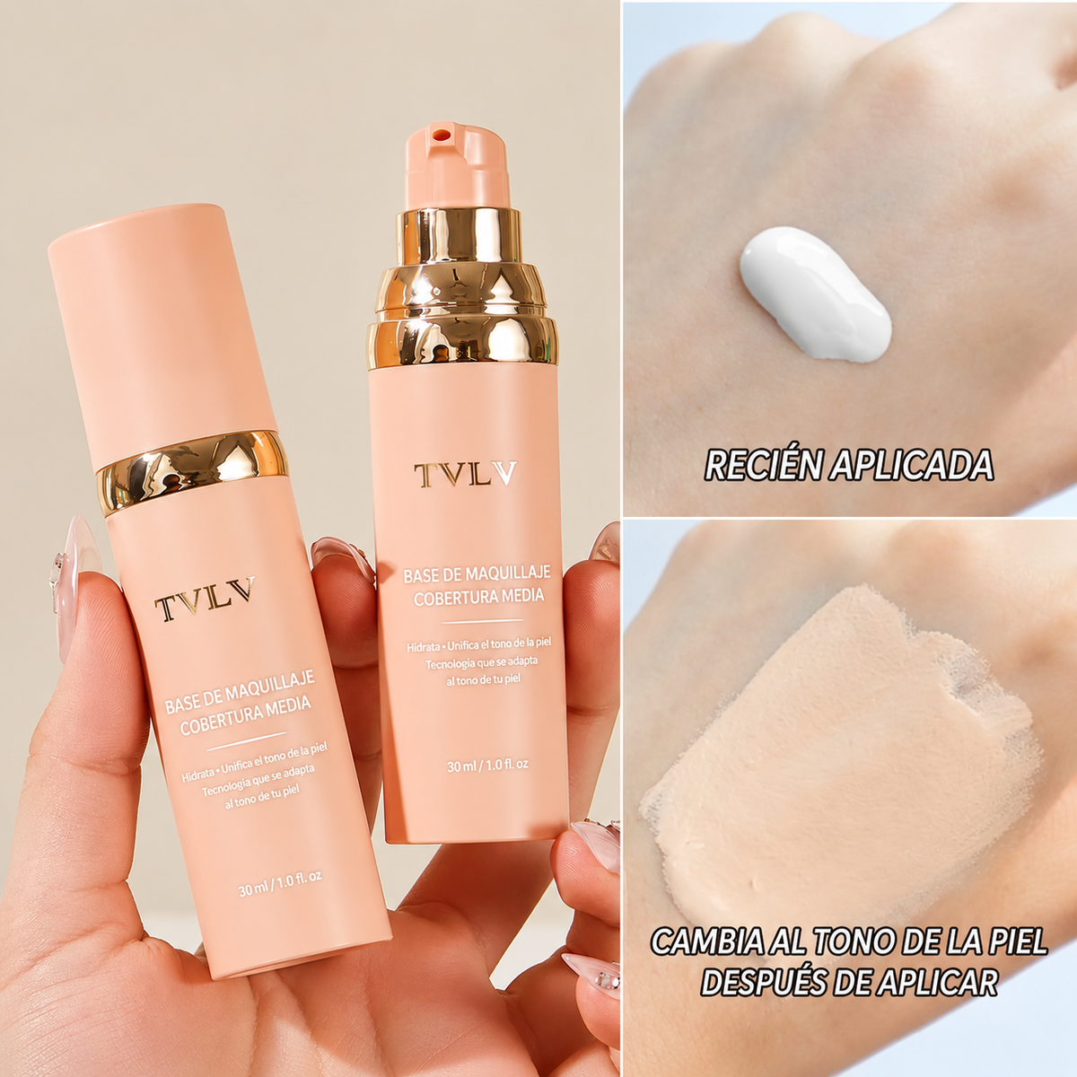 Aplicación de la base de maquillaje TVLV